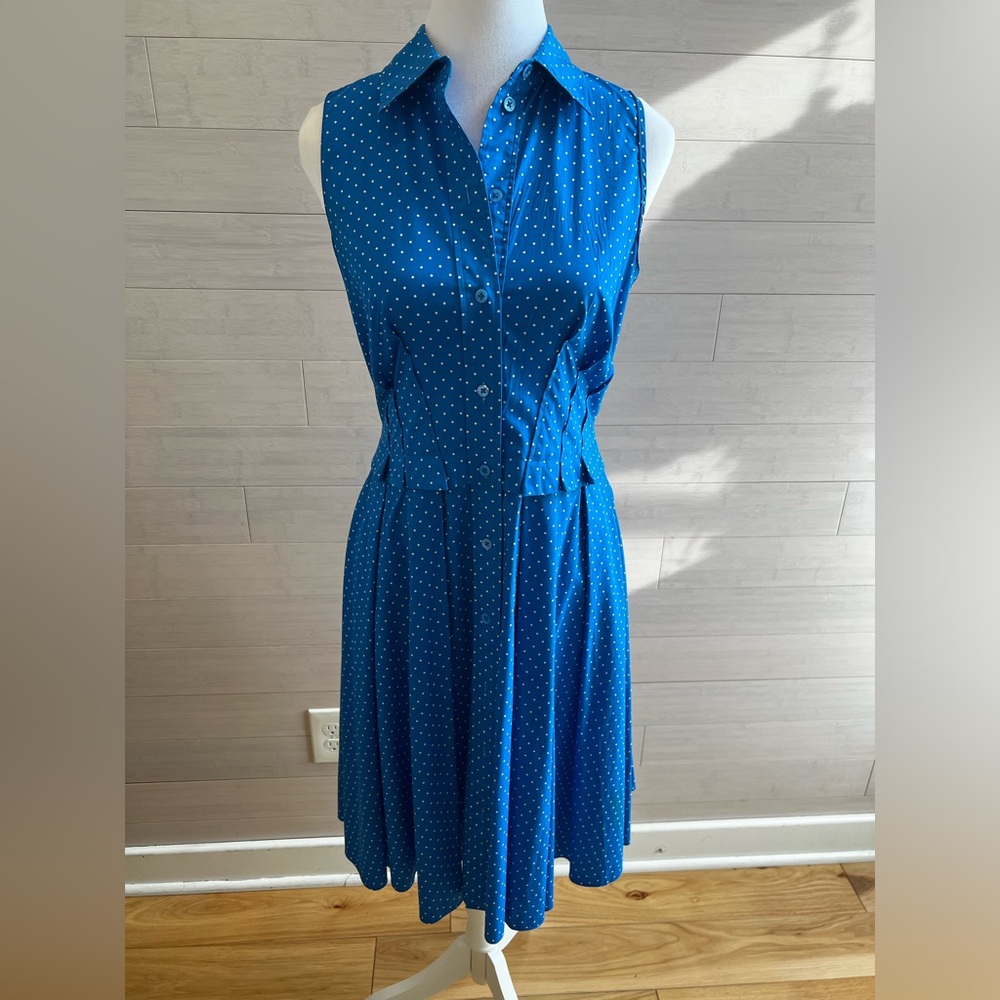 Michael Kors Collection Blue Polka dot cotton dress - Picture 5 of 10